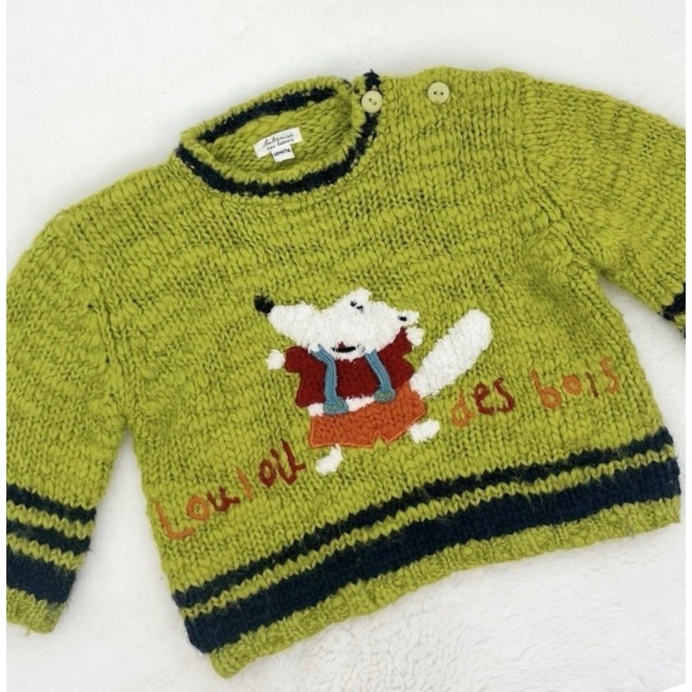 Catimini Baby Knit Sweater Loulou des Bois Wolf 12M